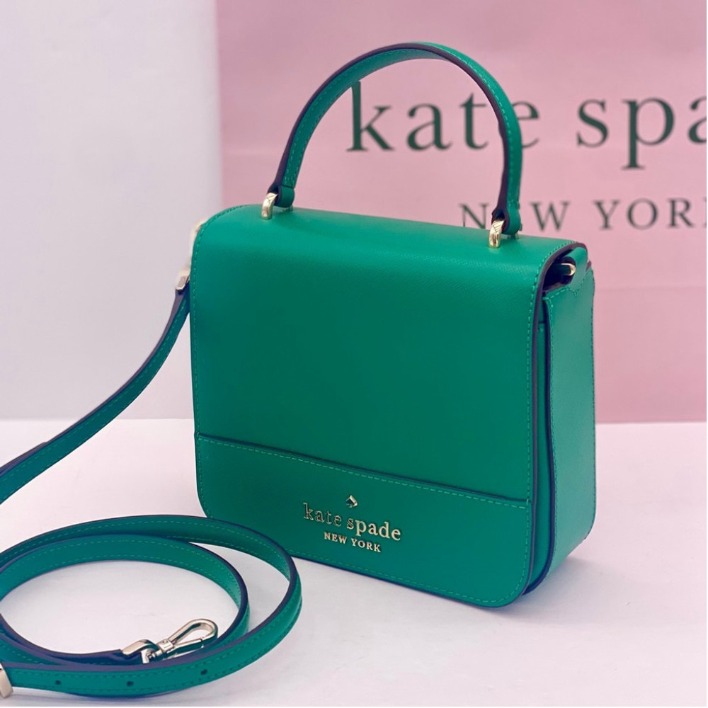 Kate Spade Staci Square Crossbody Saffiano Leather Wintergreen